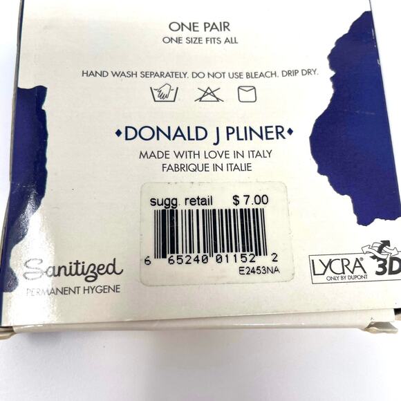 90s DONALD J PLINER Vintage Blue Knee High Semi Opaque Socks - Picture 8 of 9